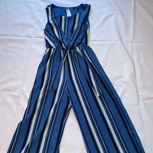 Dark blue and white jumpsuit/ romper